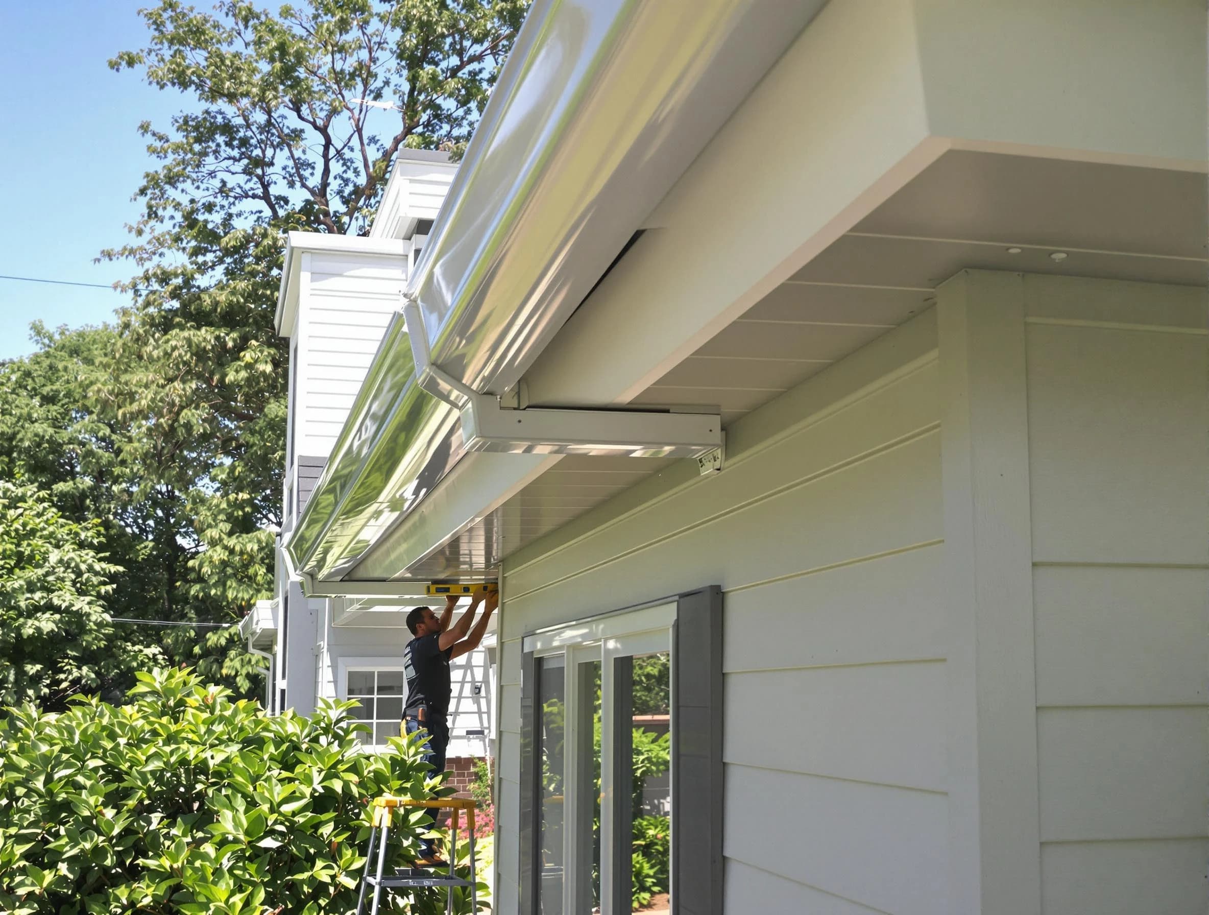 Properly aligned gutter system installed by Avon Roofing Company in Avon, OH