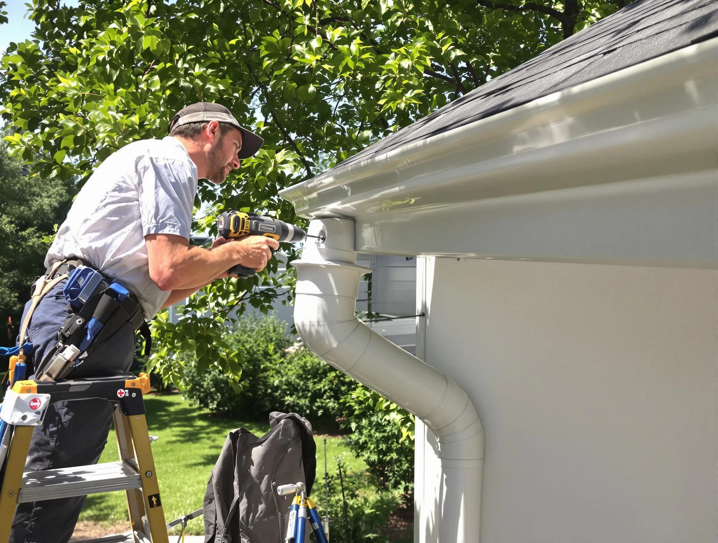 Properly installed rain gutters by Avon Roofing Company in Avon, OH