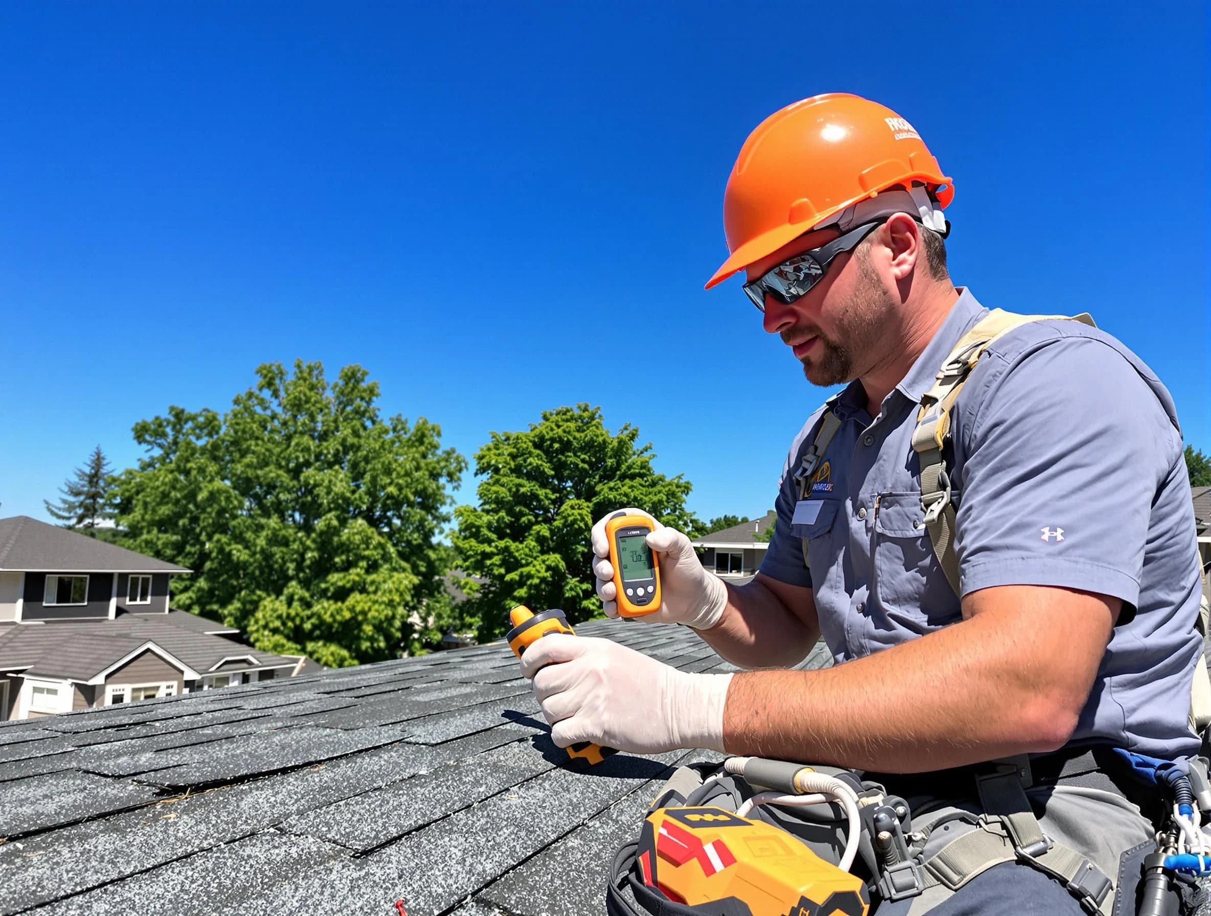 Avon Roofing Company conducting a roof inspection in Avon, OH